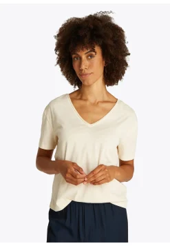Damen T-Shirt aus Bio-Baumwolle SLUB CROP V-NK