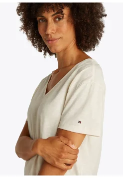 Damen T-Shirt aus Bio-Baumwolle SLUB CROP V-NK