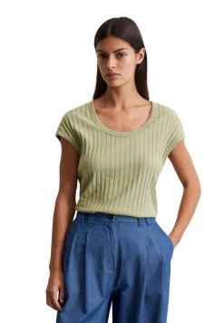 Damen T-Shirt aus Pointelle Jersey