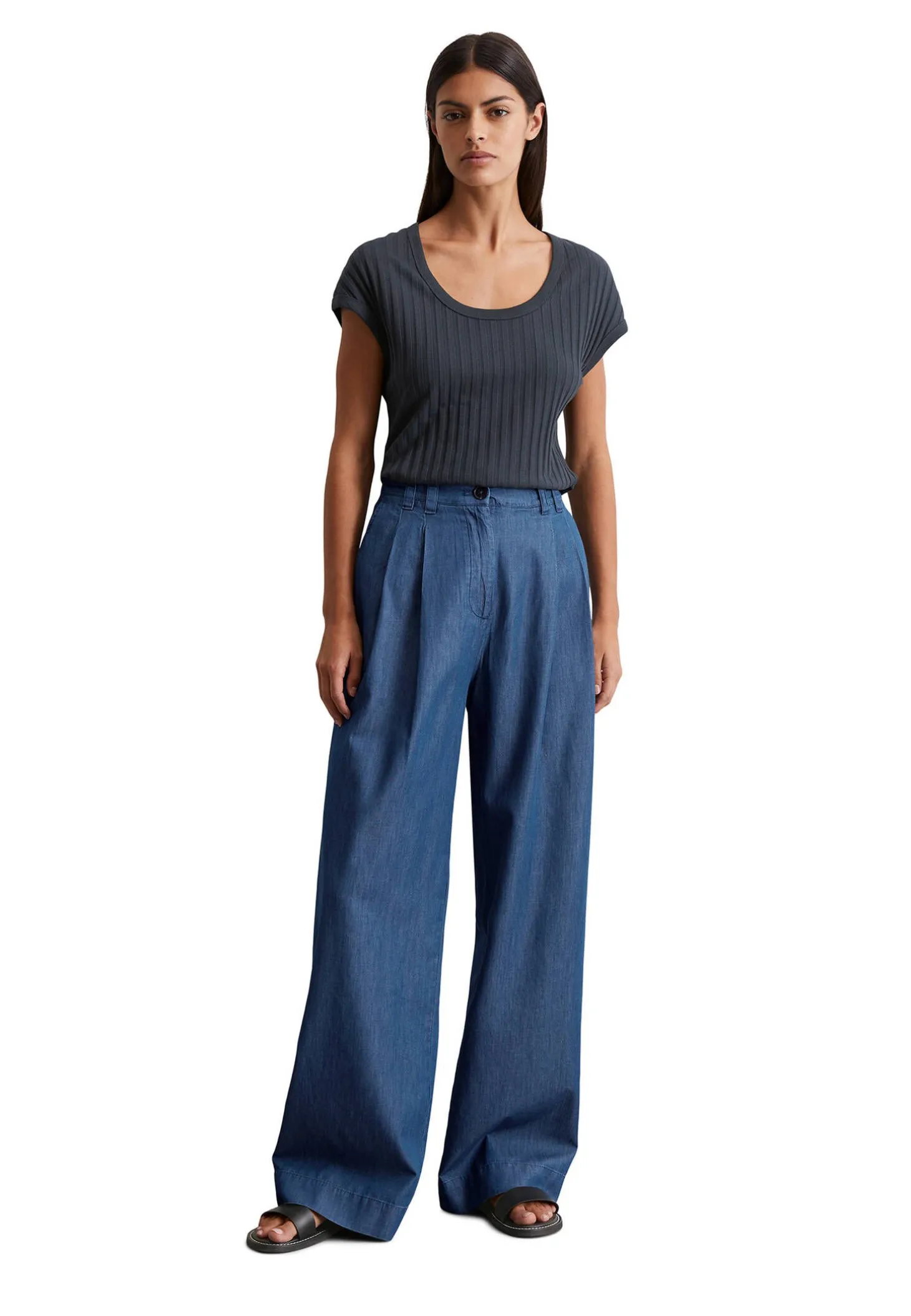 Damen T-Shirt aus Pointelle Jersey