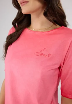 Damen T-Shirt mit gesticktem Love CANDICEEP