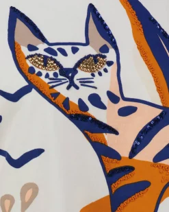 Damen T-Shirt mit Katzen-Dessin