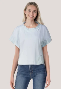 Damen T-Shirt mit Kordelzug und Tasche