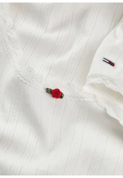 Damen T-Shirt mit Pointelle-Muster