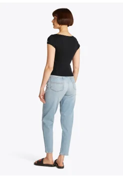 Damen T-Shirt mit Pointelle-Muster