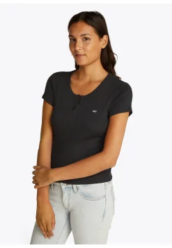 Damen T-Shirt TJW SLIM BUTTON RIB C-NECK Slim Fit