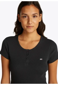 Damen T-Shirt TJW SLIM BUTTON RIB C-NECK Slim Fit