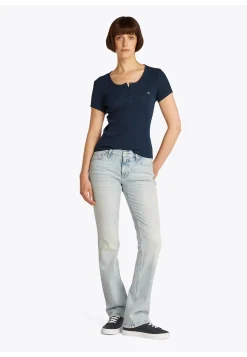 Damen T-Shirt TJW SLIM BUTTON RIB C-NECK Slim Fit