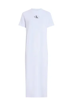 Damen T-Shirt-Maxikleid aus geripptem Baumwollmix