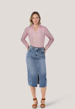 Damen Tunikabluse aus Ramie Relaxed Fit
