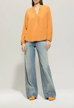 Damen Tunikabluse mit V-Ausschnitt