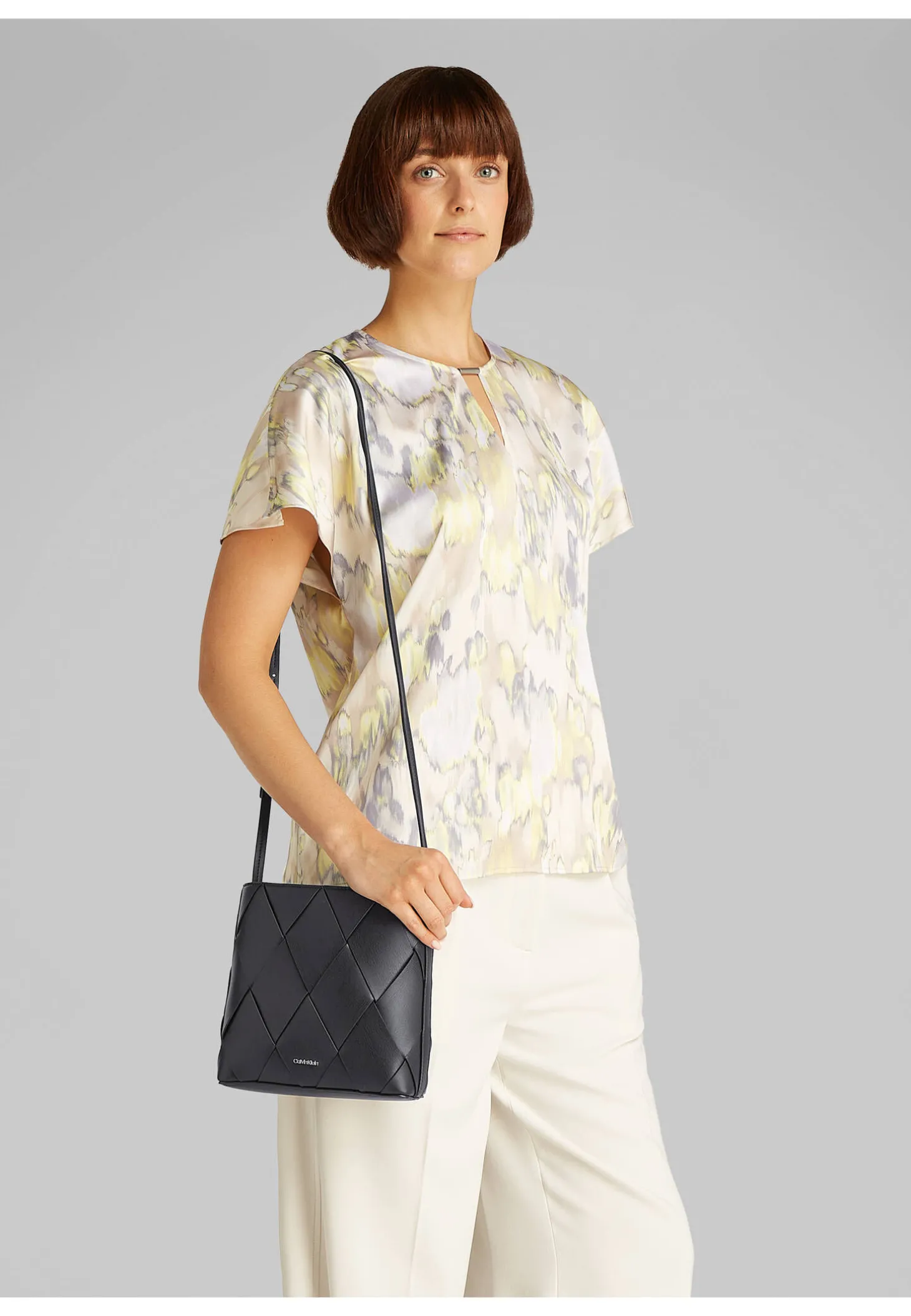 Damen Umhängetasche gewebt SQUARE CROSSBODY