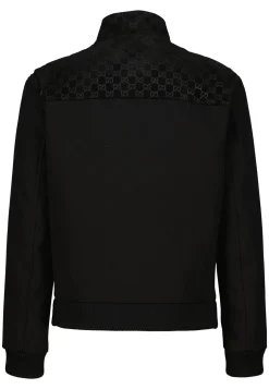 Herren Blouson mit Leder BOMBER GG SUEDE W/COTTON CANVAS