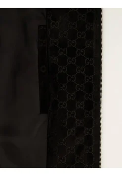 Herren Blouson mit Leder BOMBER GG SUEDE W/COTTON CANVAS