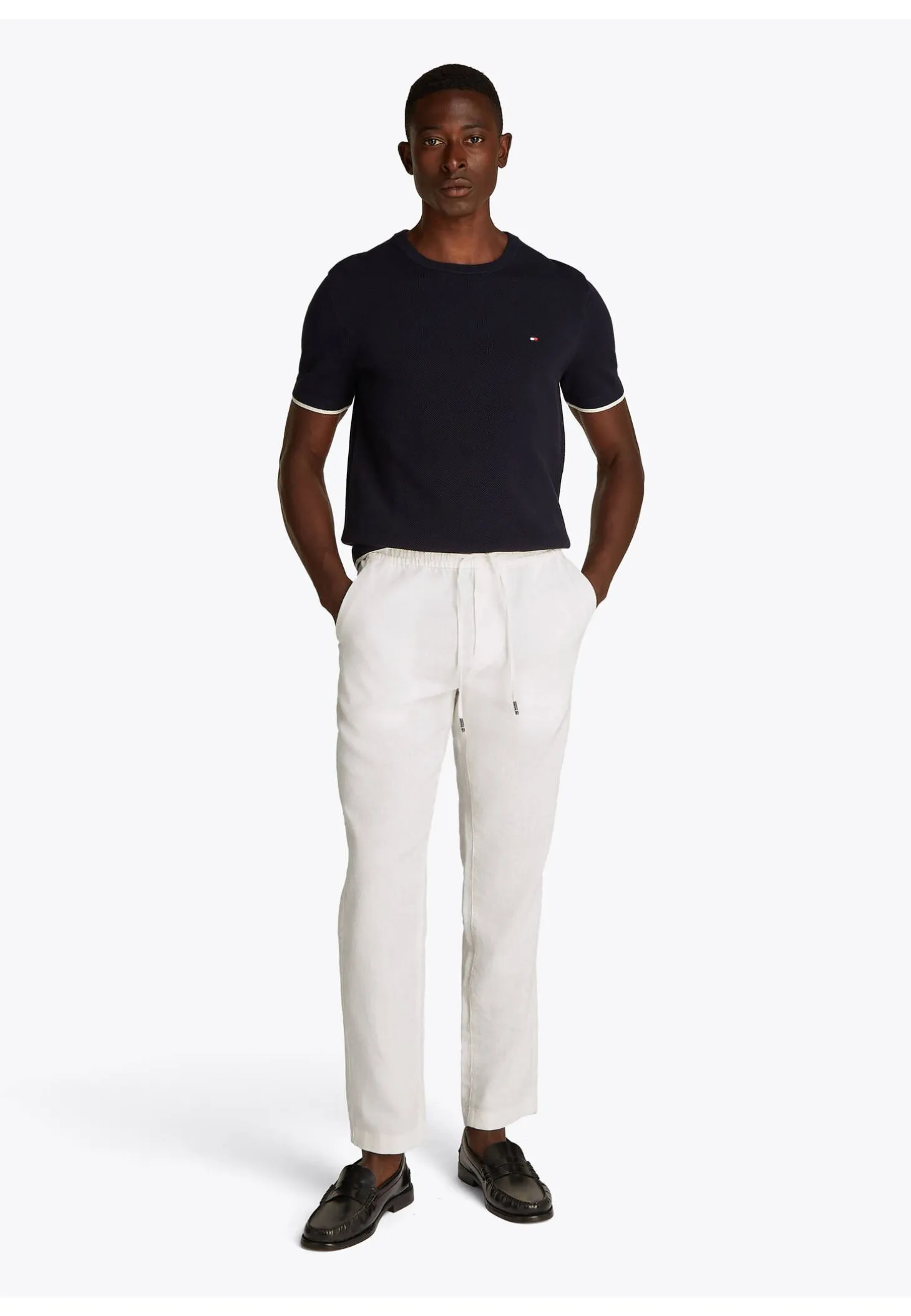 Herren Chinohose mit Leinen HARLEM SORONA LINEN Relaxed Tapered Fit