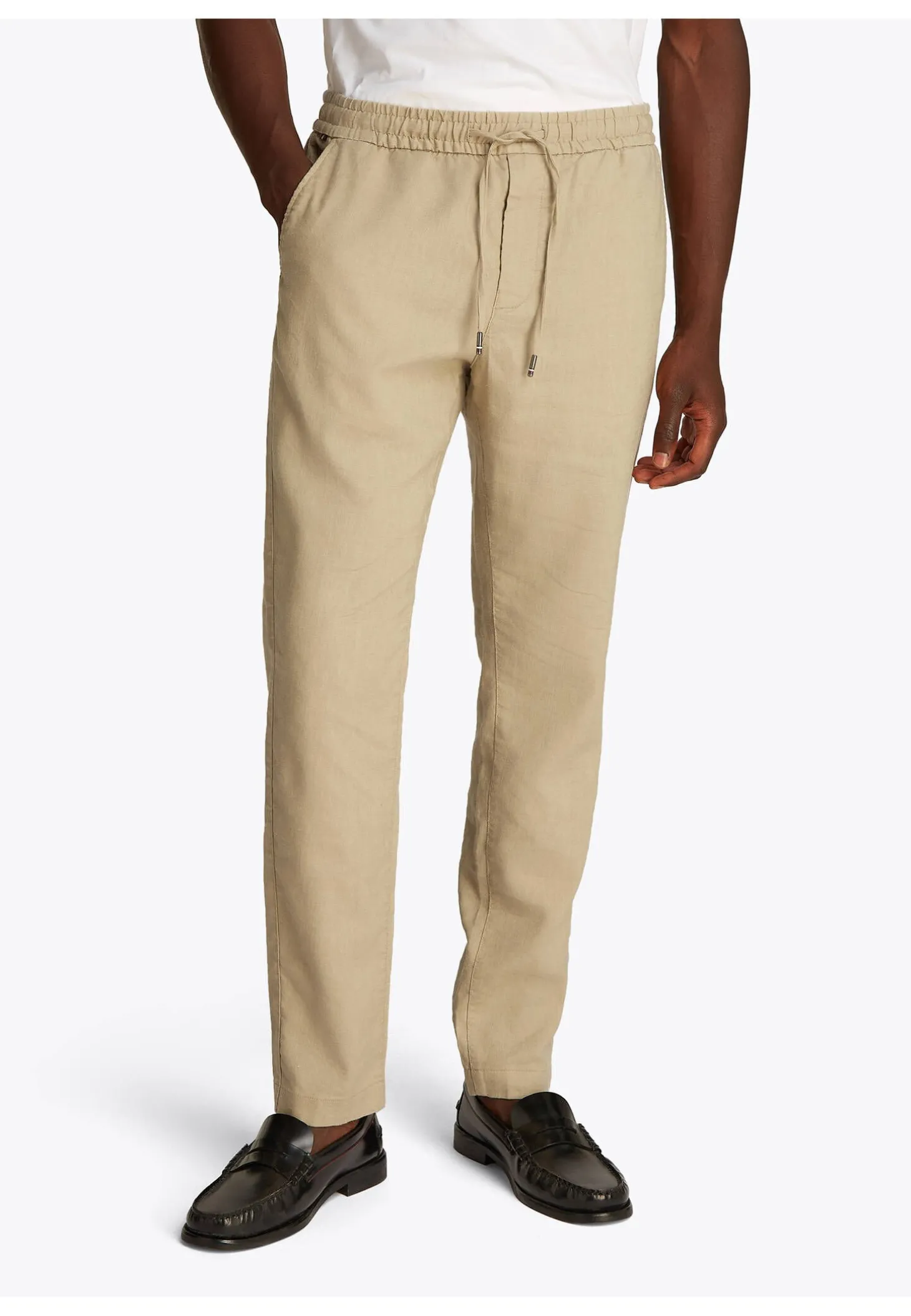 Herren Chinohose mit Leinen HARLEM SORONA LINEN Relaxed Tapered Fit