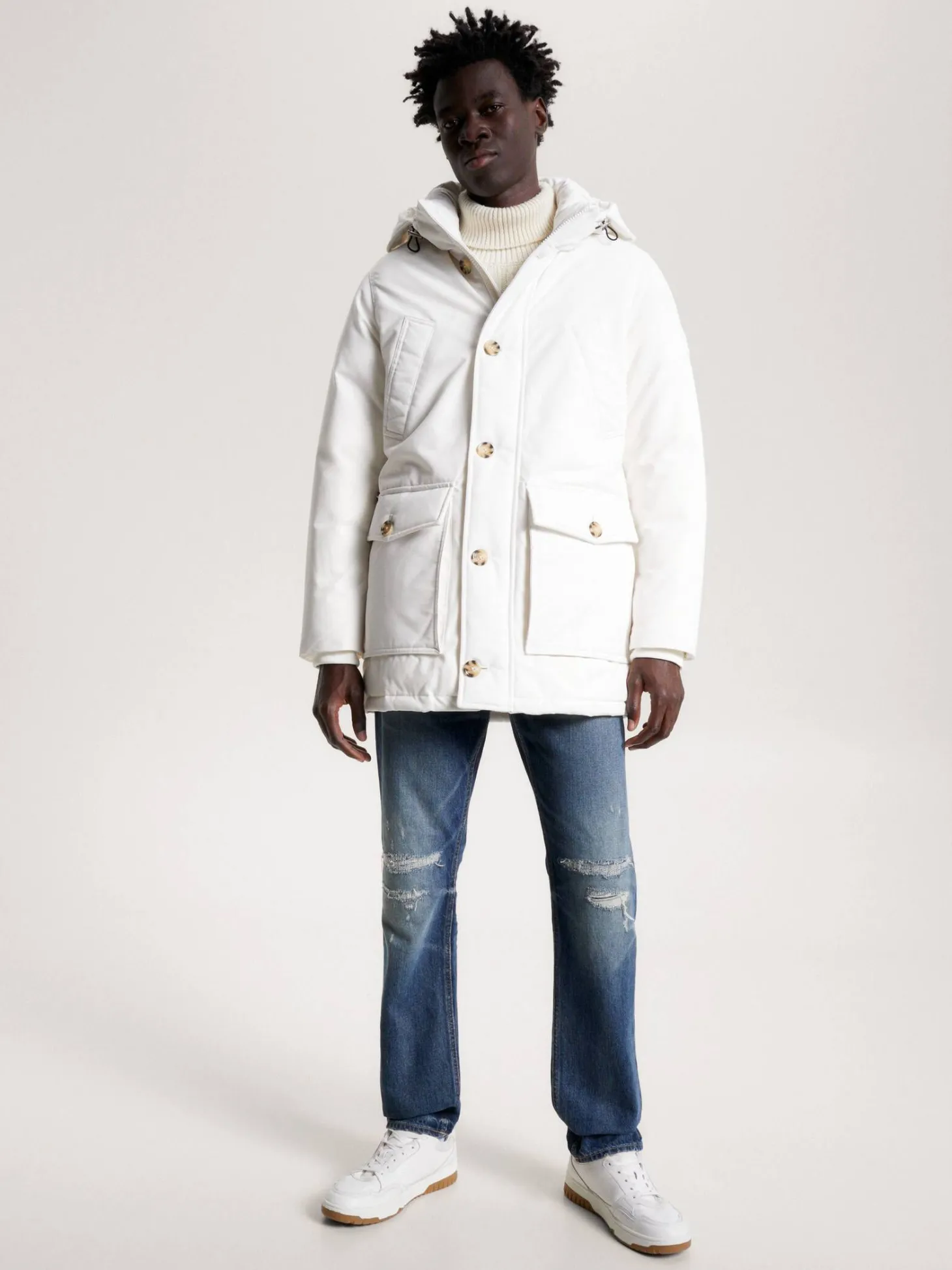 Herren Daunenjacke mit Kapuze ROCKIE NON FUR DOWN PARKA