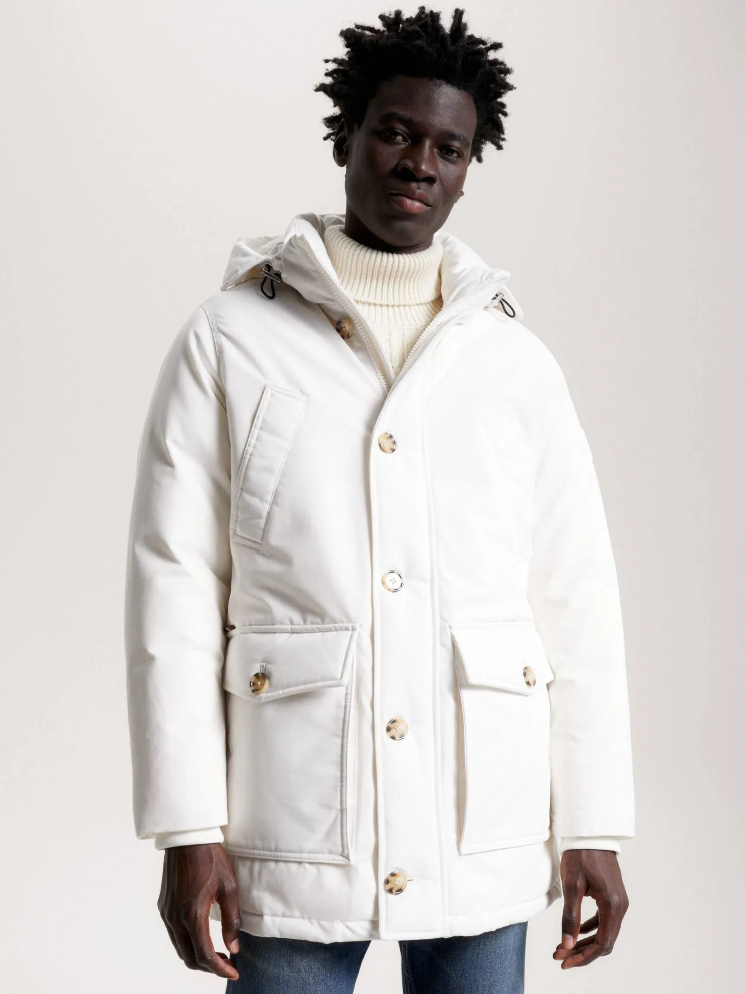 Herren Daunenjacke mit Kapuze ROCKIE NON FUR DOWN PARKA