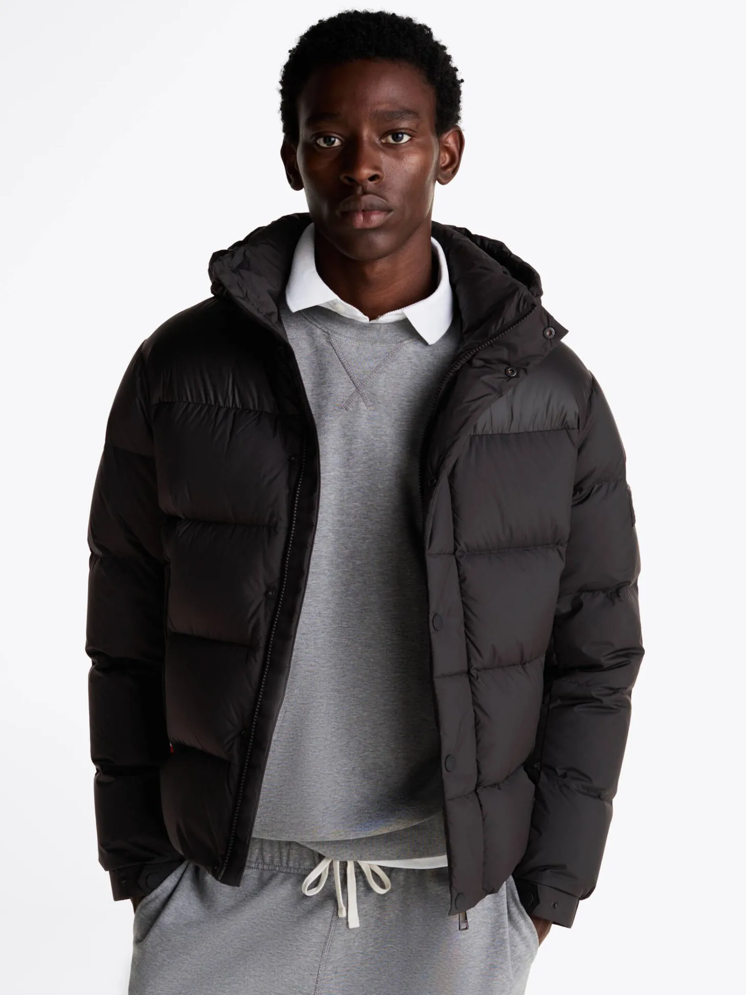 Herren Daunenjacke mit Kapuze MIX DOWN PUFFER Regular Fit