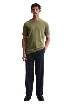 Herren Feinstrick-T-Shirt aus Bio-Baumwolle Regular Fit