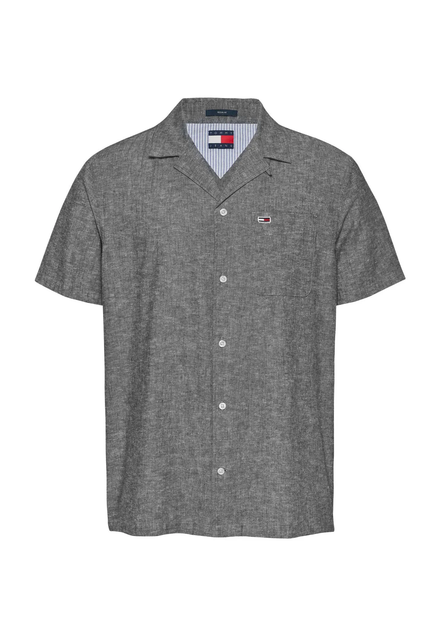 Herren Hemd aus Baumwolle und Leinen TJM LINEN BLEND CAMP Regular Fit