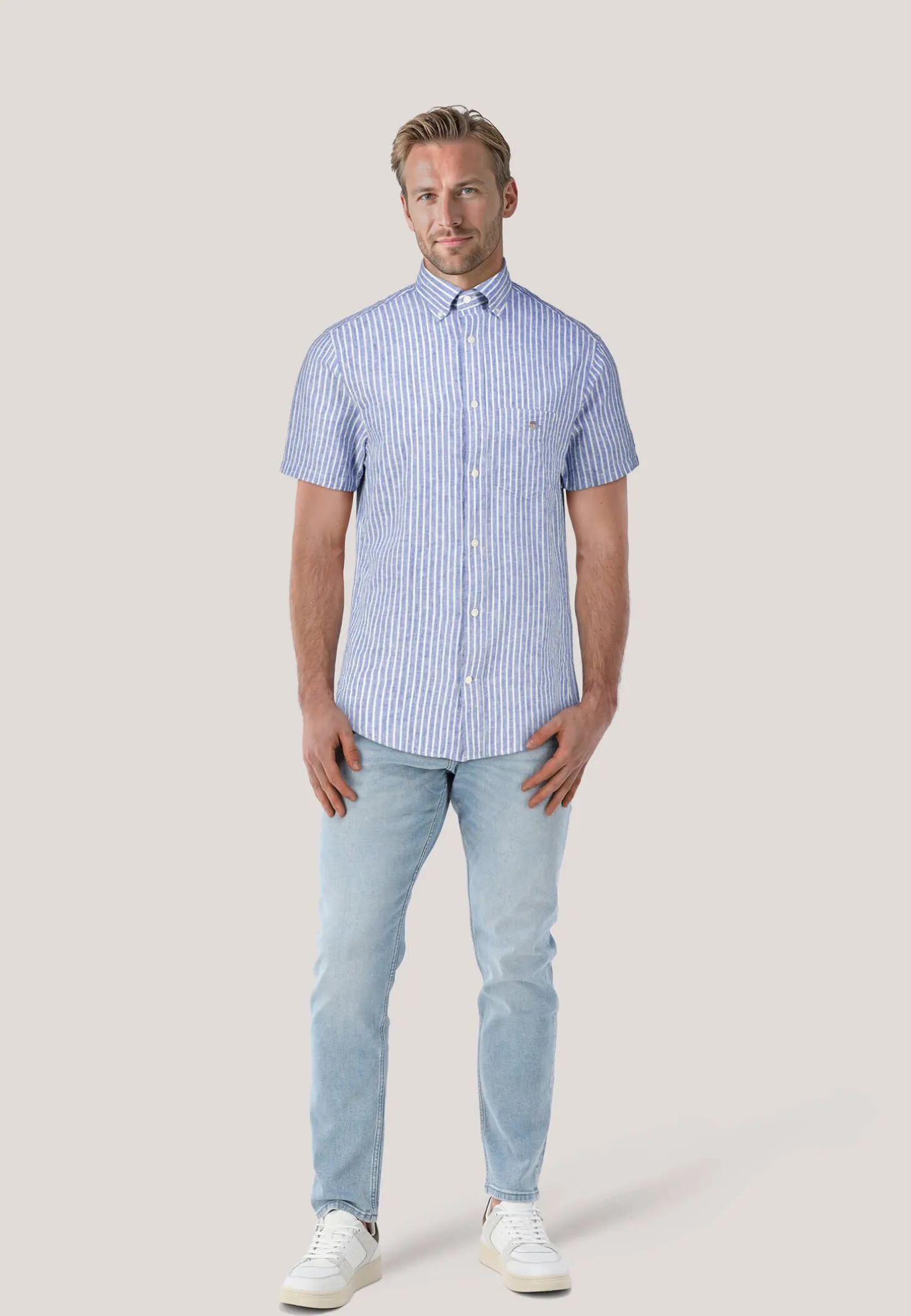 Herren Hemd aus Baumwolle und Leinen