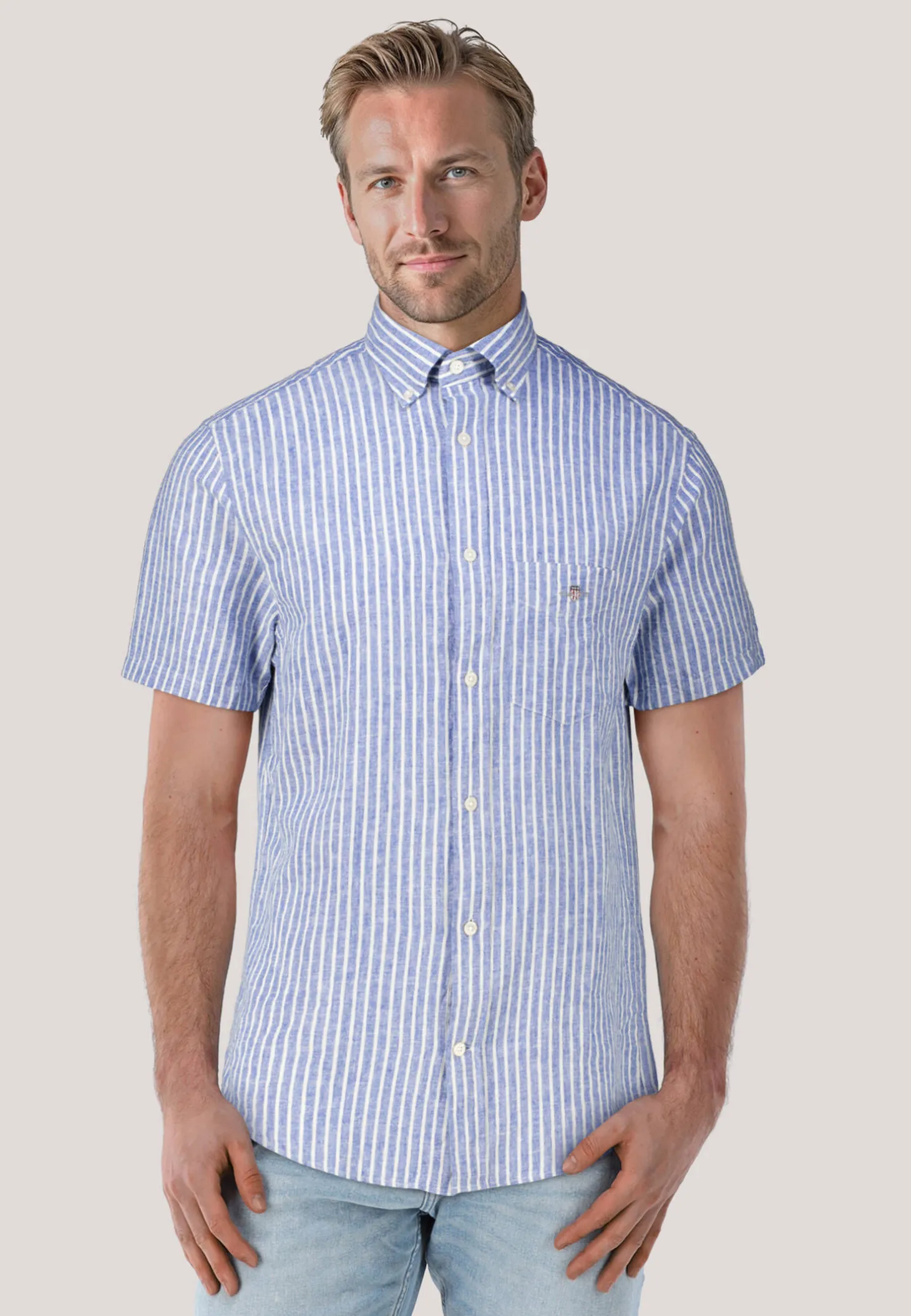 Herren Hemd aus Baumwolle und Leinen