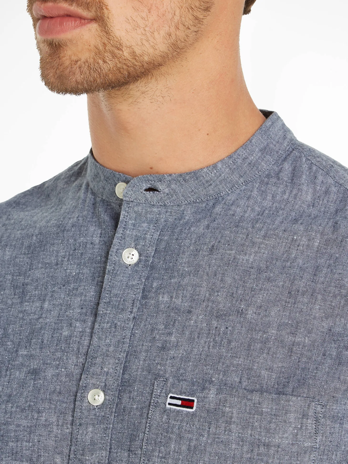 Herren Hemd aus Baumwoll-Leinenmischung MAO LINEN BLEND SHIRT Regular Fit