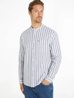Herren Hemd aus Baumwoll-Leinenmischung MAO STRIPE LINEN BLEND SHIRT