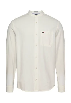 Herren Hemd aus Bio-Baumwolle und Leinen TJM LINEN MIX BAND COLLAR SHIRT