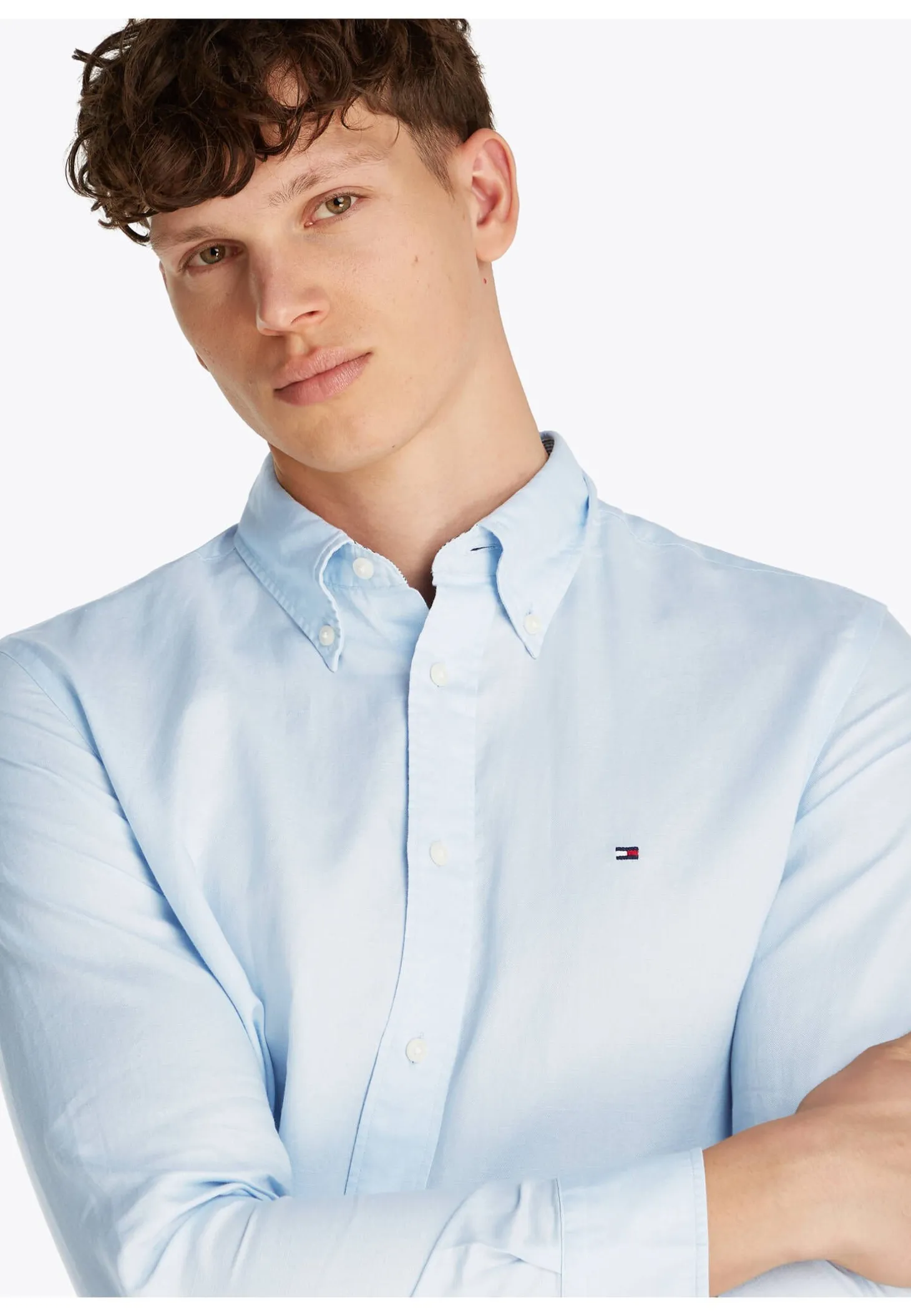 Herren Hemd mit Leinen LINEN BLEND SOLID RF SHIRT