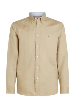 Herren Hemd mit Leinen LINEN BLEND SOLID RF SHIRT