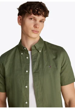 Herren Hemd mit Leinen LINEN BLEND SOLID SS RF SHIRT