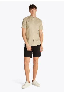 Herren Hemd mit Leinen LINEN BLEND SOLID SS RF SHIRT