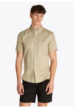 Herren Hemd mit Leinen LINEN BLEND SOLID SS RF SHIRT