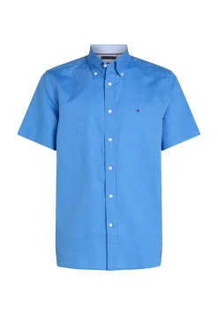 Herren Hemd mit Leinen LINEN BLEND SOLID SS RF SHIRT