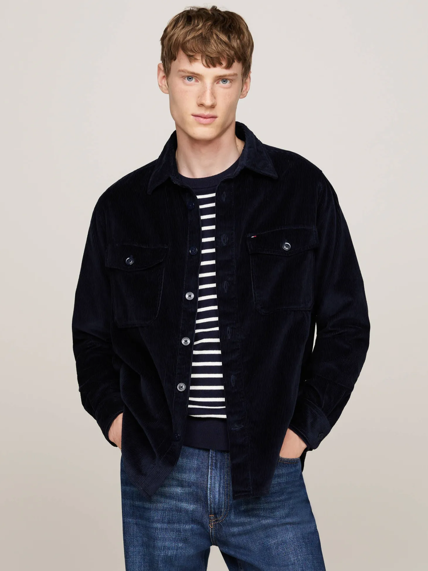 Herren Hemdjacke aus Cord CORDUROY OVERSHIRT Realxed Fit