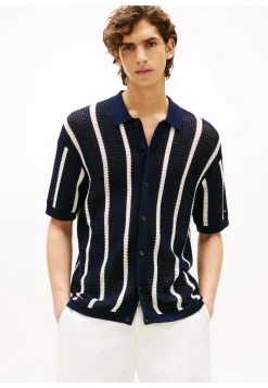 Herren Kurzarmhemd aus Lochstrick