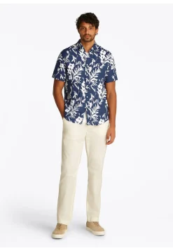 Herren Leinenhemd LINEN TROPICAL PRINT RF SHIRT Regular Fit
