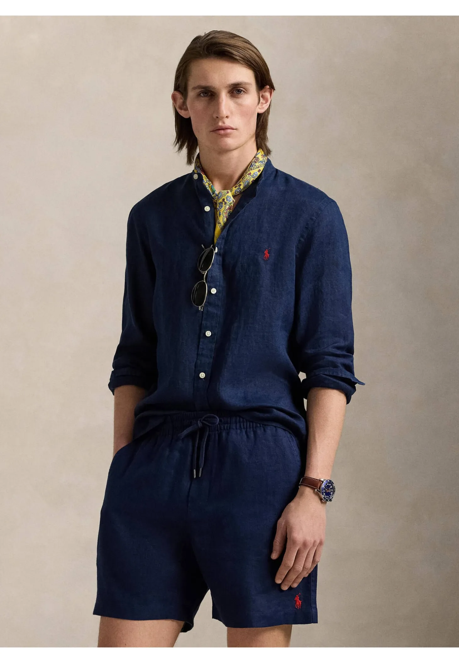 Herren Leinenhemd Slim Fit