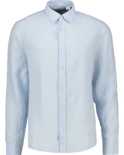 Herren Leinenhemd Slim Fit Langarm
