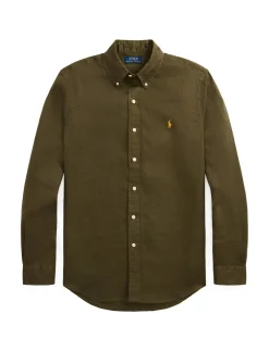 Herren Leinenhemd Slim Fit Langarm