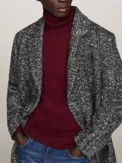 Herren Mantel mit Wolle HERRINGBONE