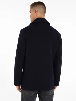 Herren Mantel mit Wolle THE PREMIUM CLASSIC PEACOAT