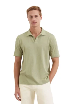 Herren Poloshirt aus Bio-Baumwolle und Leinen