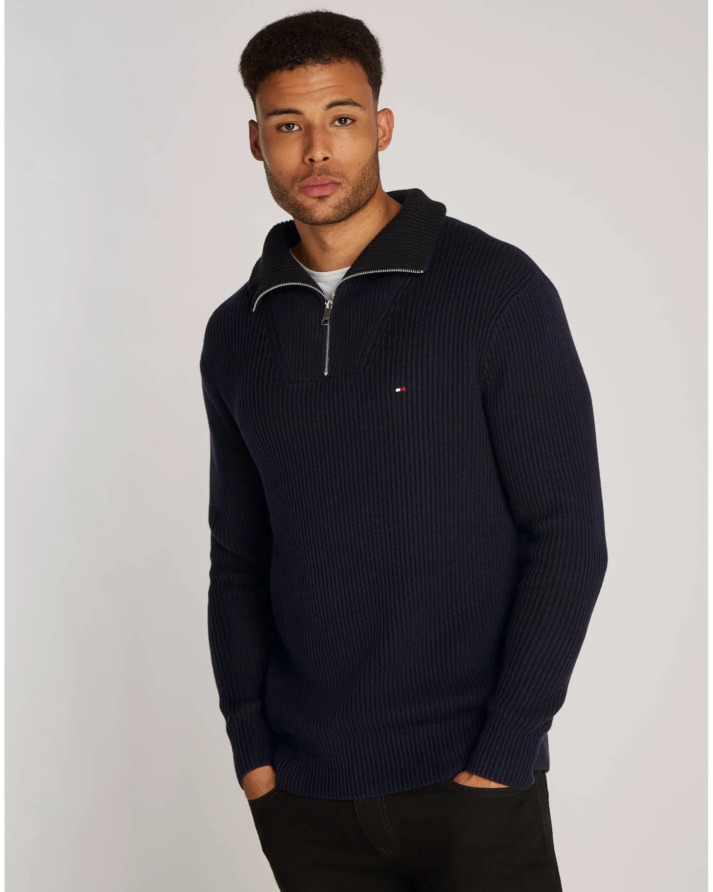 Herren Pullover mit Troyer-Kragen