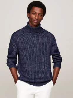 Herren Rollkragenpullover mit Baumwolle und Wolle DC STRUCTURE MOULINE ROLL NECK