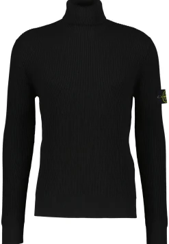 Herren Rollkragenpullover aus Schurwolle im Rippenstrick