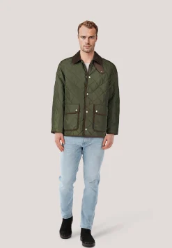 Herren Steppjacke mit Fleece und Cordbesatz