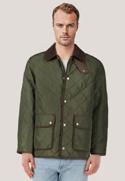 Herren Steppjacke mit Fleece und Cordbesatz